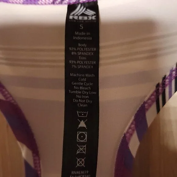 Reebok Tunic Striped Athletic Tank Top Bundle Small - Picture 3 of 3